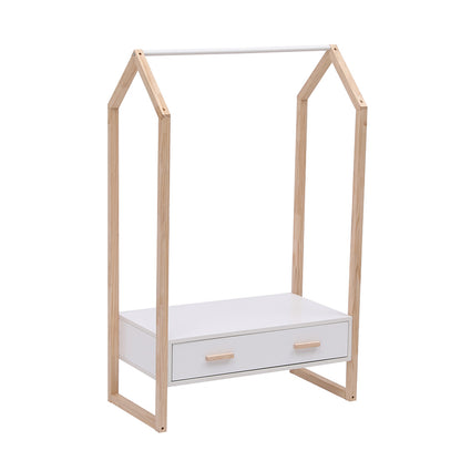 KIDS' HANGER WITH DRAWER PEPE HM2492.03 MELAMINE-PINE WOOD 80x40x125Hcm.
