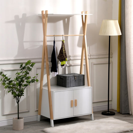 KIDS' HANGER WITH CABINET PASCHAL HM2495.03 MELAMINE-PINE WOOD 76x44x170Hcm.