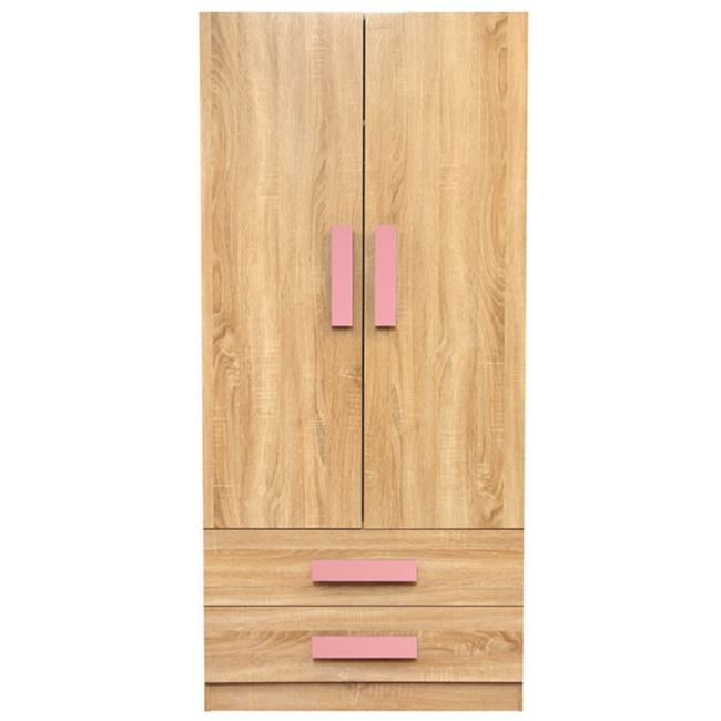 Wardrobe 2 Door Playroom Sonama-Pink HM335+HM336.02 80X50X180cm
