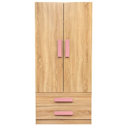 Wardrobe 2 Door Playroom Sonama-Pink HM335+HM336.02 80X50X180cm