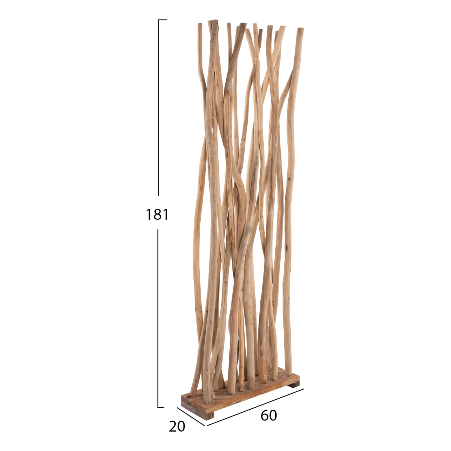 ROOM DIVIDER ΗΜ9371 TEAK BRANCH NATURAL 60x20x181H