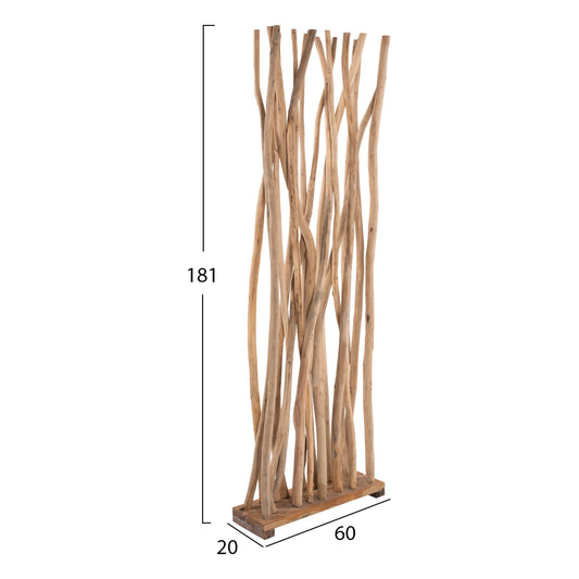 ROOM DIVIDER ΗΜ9371 TEAK BRANCH NATURAL 60x20x181H