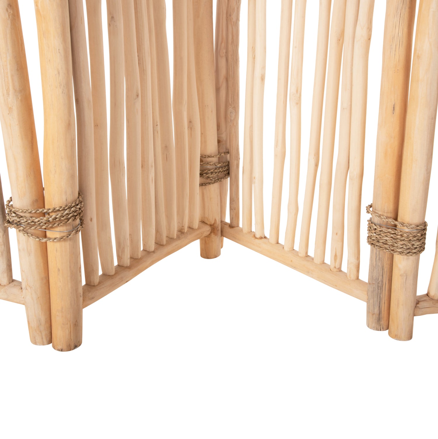 DIVIDER WITH 5 LEAFS ZENDOR HM4320 TEAK BRANCHES IN NATURAL 216-275x180Hcm.