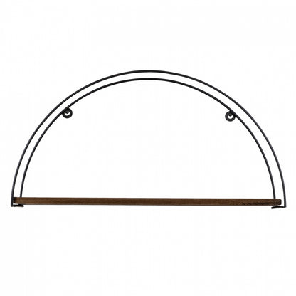 WALL SHELF MADE OF FIR WOOD AND BLACK METAL HM9112.01 60x15x30Y cm.