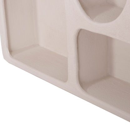 WALL SHELF SERIES SANTORINI HM18063.01 MDF IN OFF-WHITE 120x18x60Hcm.