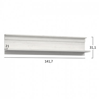 WALL SHELF LANCE HM8852 WHITE ANTIQUE 141.7x21.9x31.1 cm.