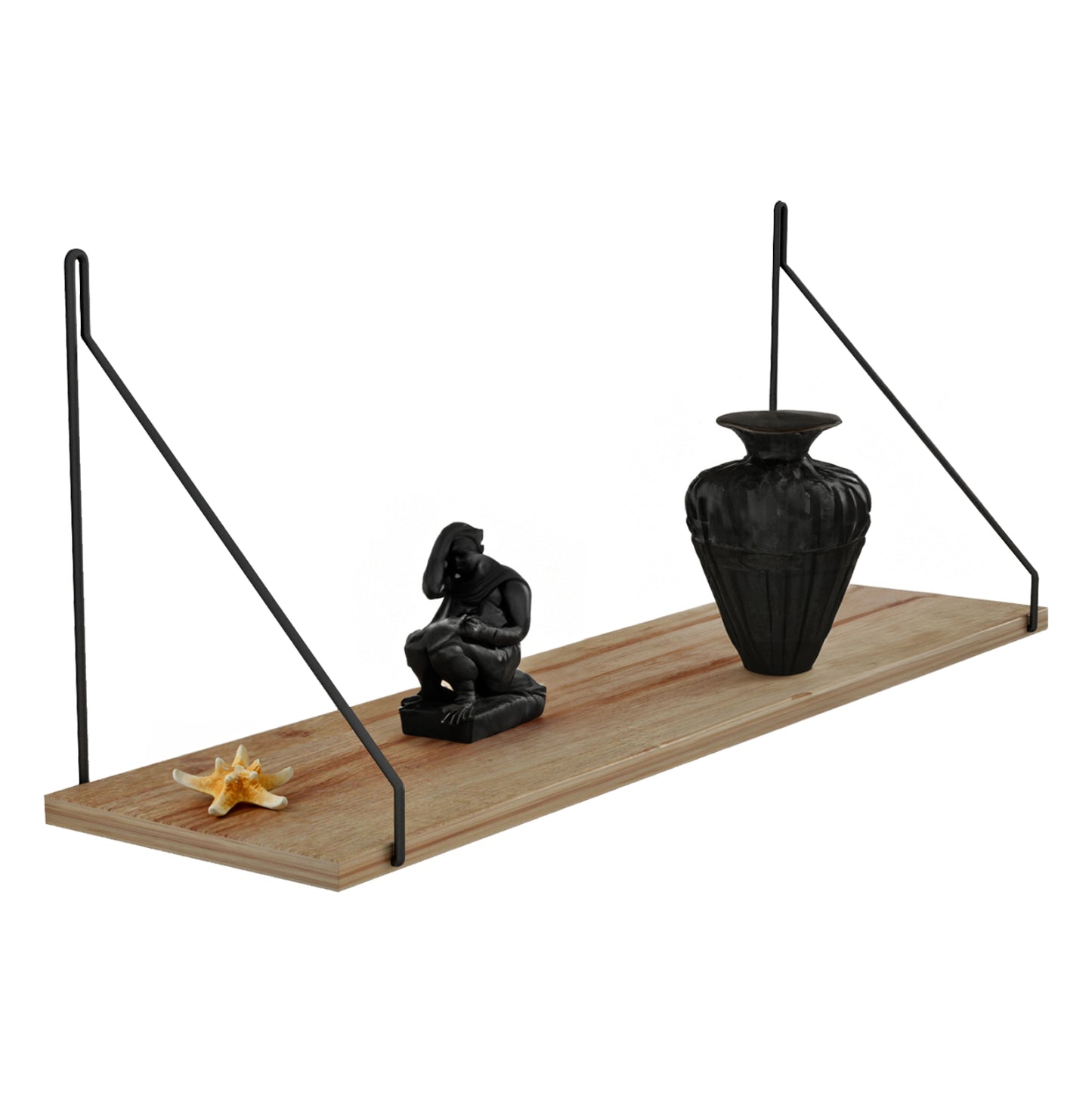 WALL SHELF AGILAN HM9183.11 MELAMINE IN NATURAL OAK 72x20x27Hcm.