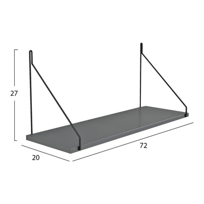 WALL SHELF AGILAN HM9183.20 MELAMINE IN DARK GREY 72x20x27Hcm.