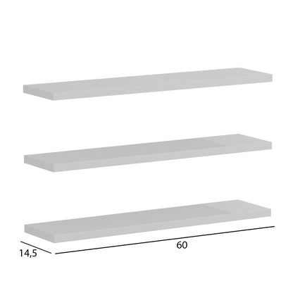 WALL SHELVES CASSIUS HM8966.11 MELAMINE IN WHITE 60x14,5 cm.