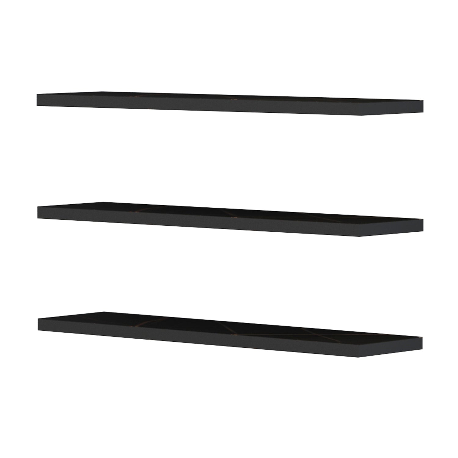 WALL SHELVES CASSIUS HM8966.13 MELAMINE IN BLACK MARBLE 60x14,5 cm.