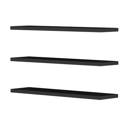 WALL SHELVES CASSIUS HM8966.13 MELAMINE IN BLACK MARBLE 60x14,5 cm.