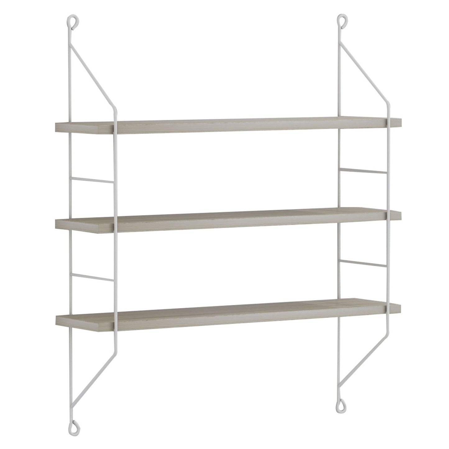 WALL SHELVES ACHALA HM9185.15 MELAMINE IN SONOMA-WHITE FRAME 60x15x68Hcm.