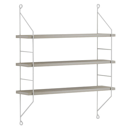 WALL SHELVES ACHALA HM9185.15 MELAMINE IN SONOMA-WHITE FRAME 60x15x68Hcm.