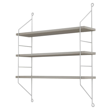 WALL SHELVES ACHALA HM9185.15 MELAMINE IN SONOMA-WHITE FRAME 60x15x68Hcm.