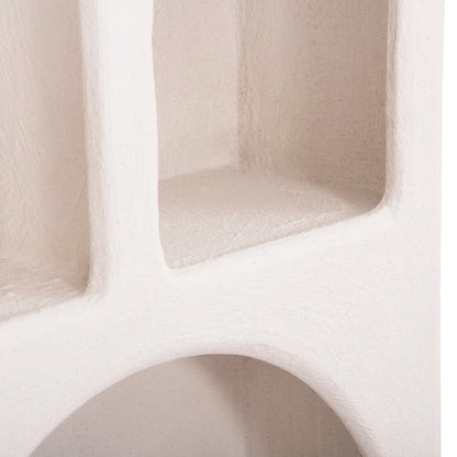 WALL RACK SERIES SANTORINI HM18069 MDF IN OFF-WHITE COLOR 47,5x18x120Hcm.