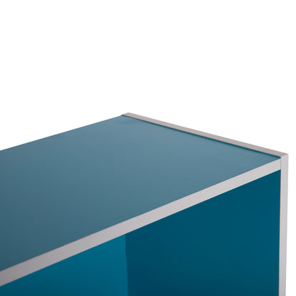 WALL SHELF RACK CUBICON HM9941.05 MELAMINE IN BLUE-WHITE 38,5x23,5x80Hcm.