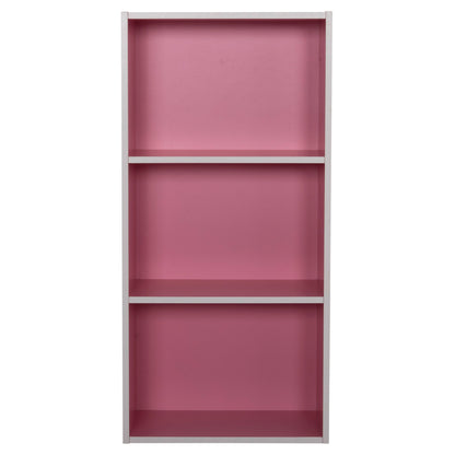 WALL SHELF RACK CUBICON HM9941.06 MELAMINE IN PINK-WHITE 38,5x23,5x80Hcm.