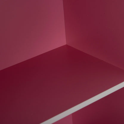 WALL SHELF RACK CUBICON HM9941.06 MELAMINE IN PINK-WHITE 38,5x23,5x80Hcm.