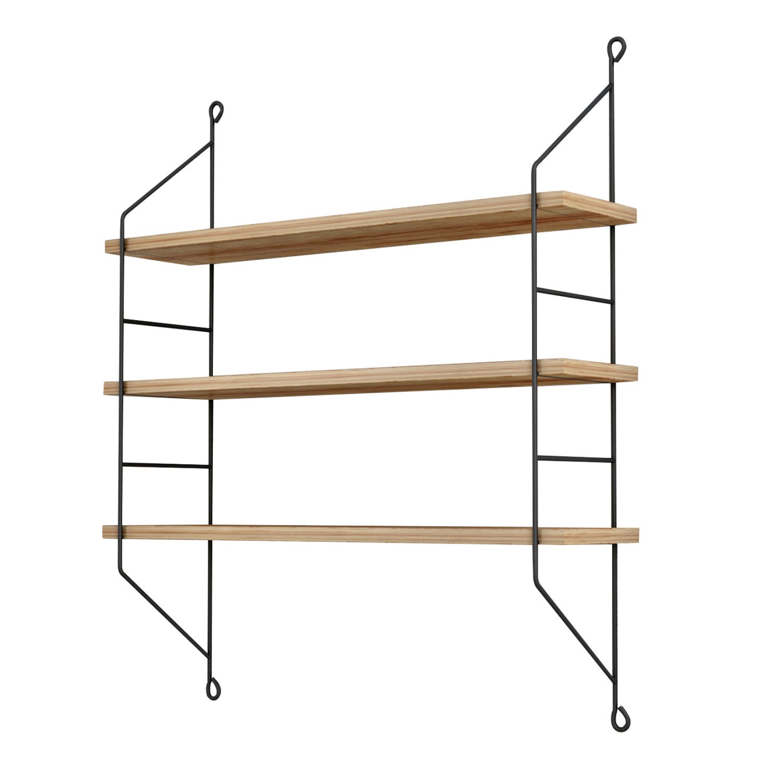 WALL SHELVES ACHALA HM9185.11 MELAMINE IN NATURAL OAK 60x15x68Hcm.