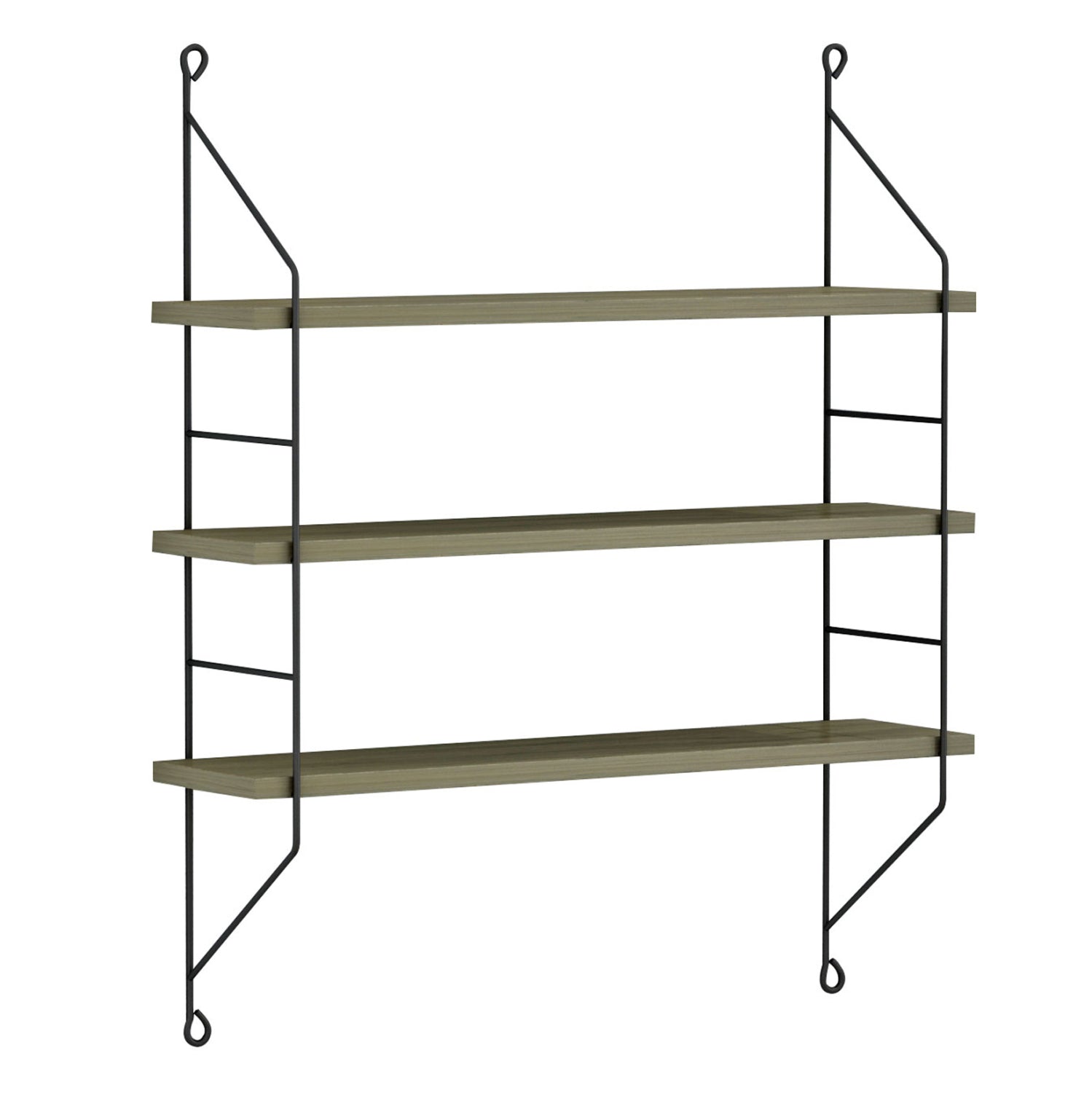 WALL SHELVES ACHALA HM9185.12 MELAMINE IN OLIVE GREY 60x15x68Hcm.