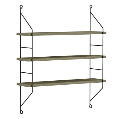 WALL SHELVES ACHALA HM9185.12 MELAMINE IN OLIVE GREY 60x15x68Hcm.