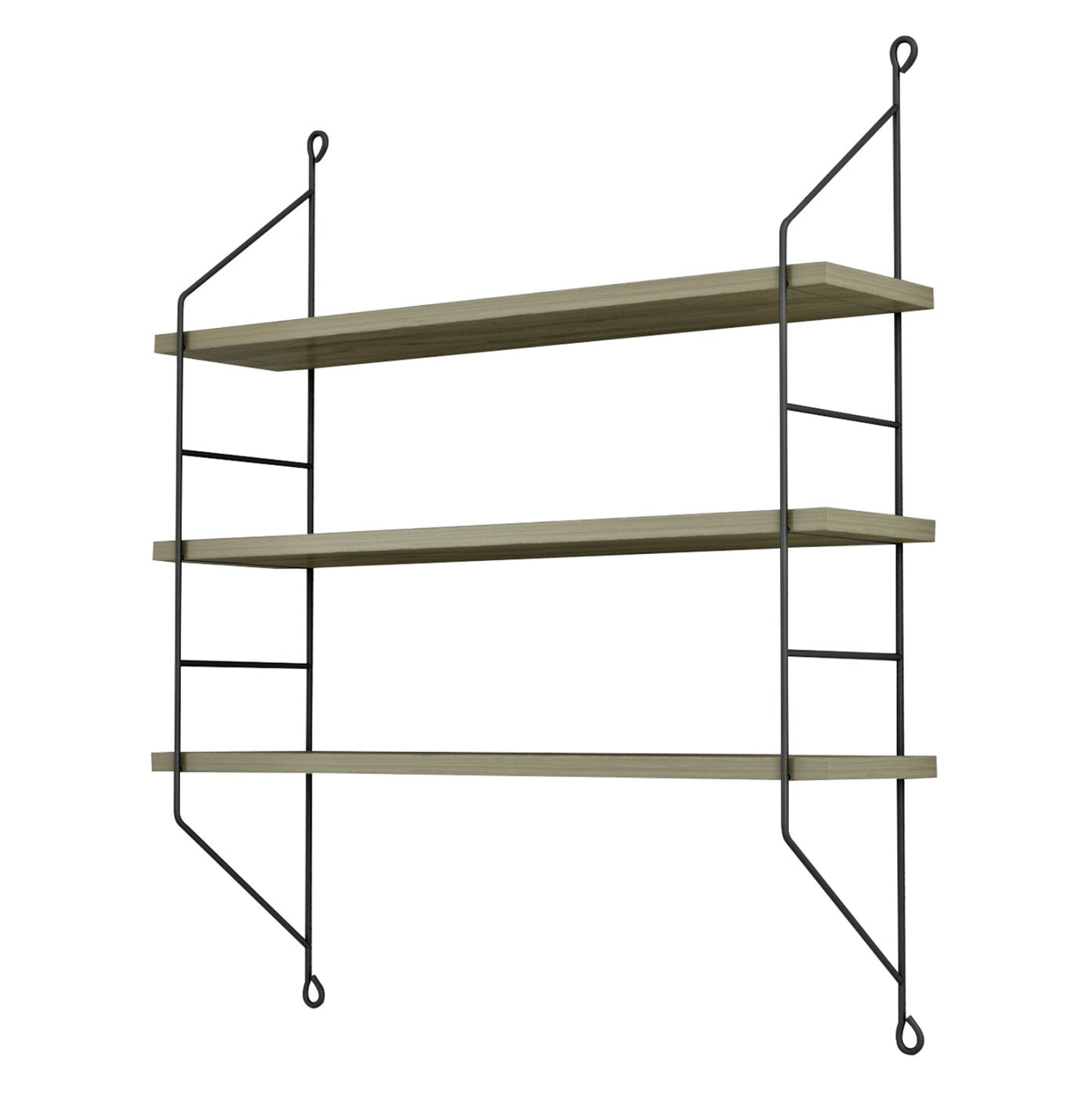 WALL SHELVES ACHALA HM9185.12 MELAMINE IN OLIVE GREY 60x15x68Hcm.