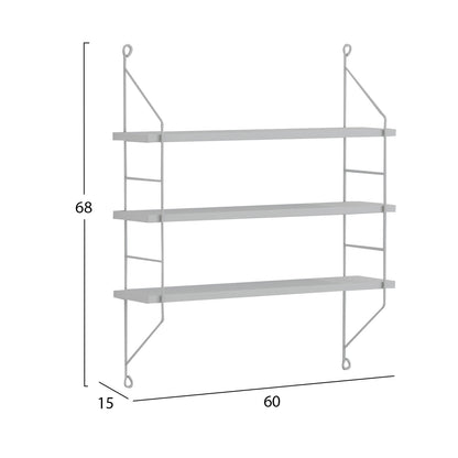 WALL SHELVES ACHALA HM9185.15 MELAMINE IN WHITE 60x15x68Hcm.