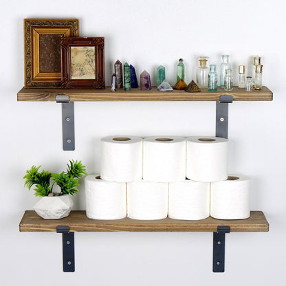 WALL SHELF IN WALNUT COLOR HM8997.01 60x14x16 cm.