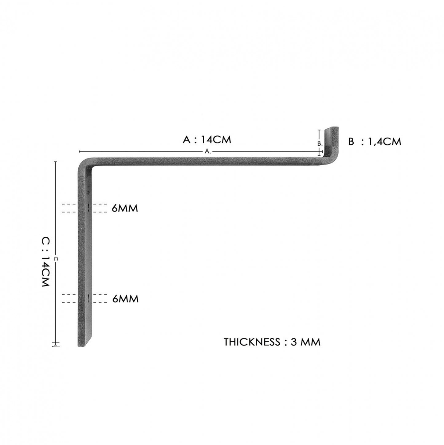 WALL SHELF IN WALNUT COLOR HM8997.01 60x14x16 cm.