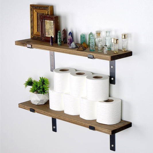 WALL SHELF IN WALNUT COLOR HM8997.01 60x14x16 cm.
