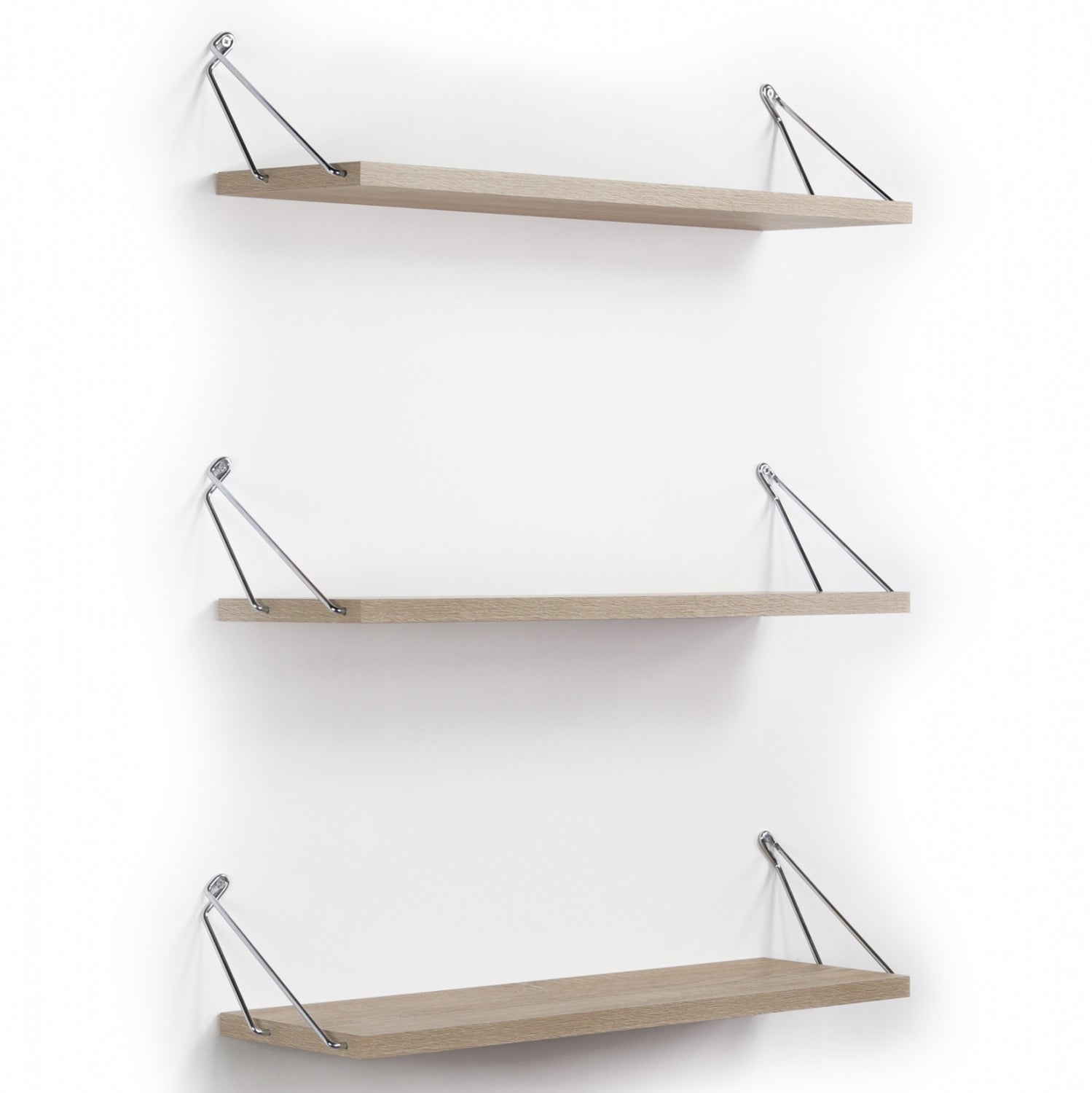 WALL SHELVES SET 3PCS MELAMINE AND METAL BHAN HM9173.01 SONAMA CHROME 60x12,5x18Υ cm.