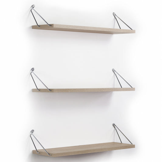 WALL SHELVES SET 3PCS MELAMINE AND METAL BHAN HM9173.01 SONAMA CHROME 60x12,5x18Υ cm.