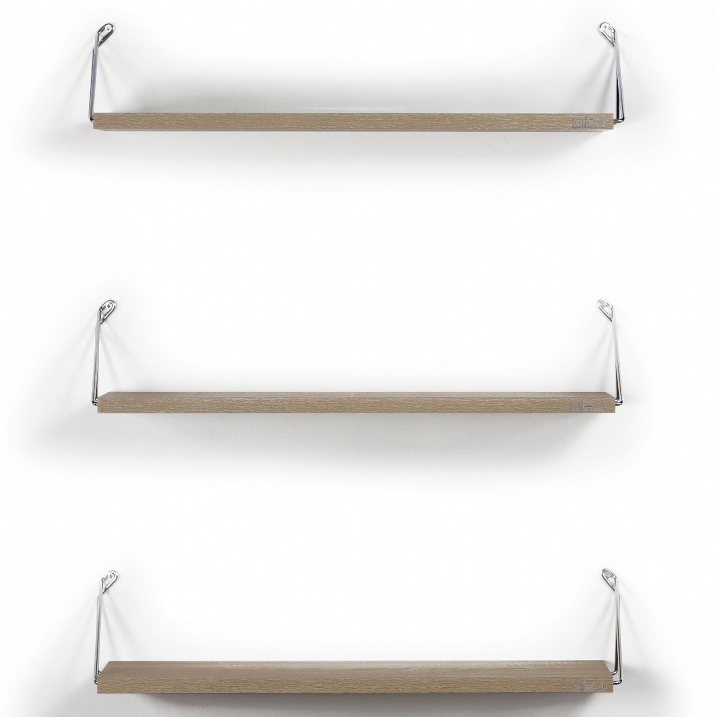 WALL SHELVES SET 3PCS MELAMINE AND METAL BHAN HM9173.01 SONAMA CHROME 60x12,5x18Υ cm.
