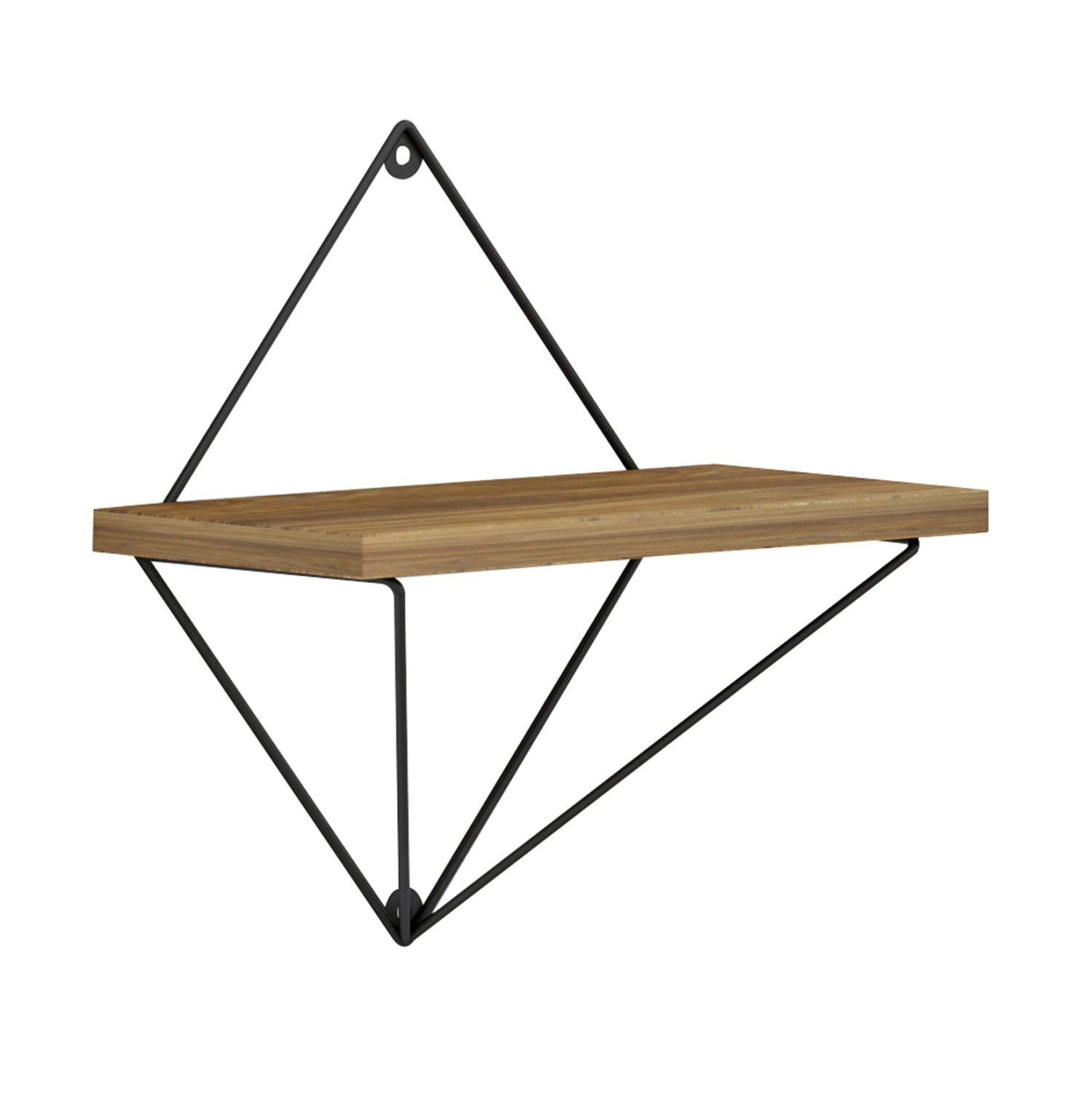 WALL SHELVES 2PCS SET ZANNARD HM8929.11 BLACK METAL-MELAMINE IN NATURAL 30x14x30Hcm.