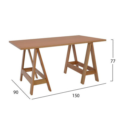 Γραφείο-γραφείο 90x150 φυσικό με ξύλινα πόδια HM2060.02