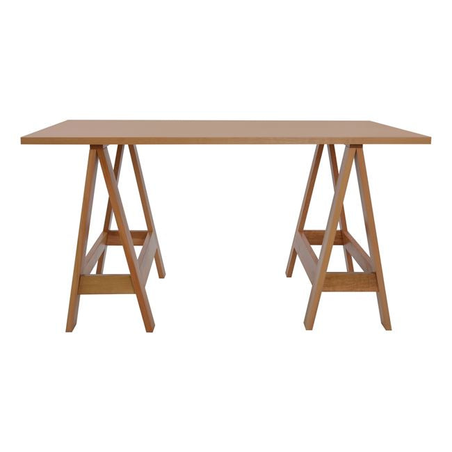 Γραφείο-γραφείο 90x150 φυσικό με ξύλινα πόδια HM2060.02