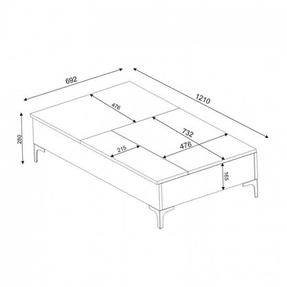 ΤΡΑΠΕΖΙ ΣΑΛΟΝΙΟΥ POLYMORPHIC HM8930.02 121Χ69,2Χ28 εκ.